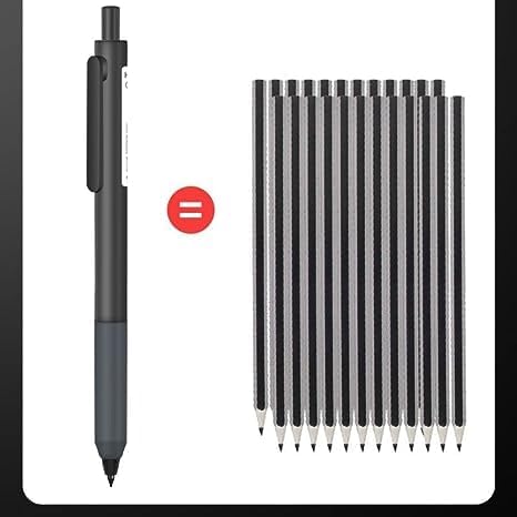 2 Pcs Black Eternal Pencil, Art Sketch Pencils, No Ink Writing Pen, Unlimited Writing Pencil, Long Lasting Magic Pencils for Writing Drawing Woodc...