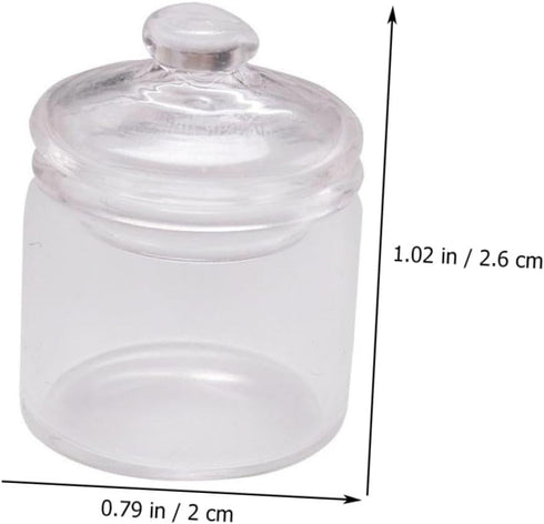 Artibetter 2 Pcs Miniature Jar 1: 12 Doll Miniature Glass Jars with Lids 1:12 Scale Miniature Glass Bottles with Caps Terrarium Tools Carassosorie...