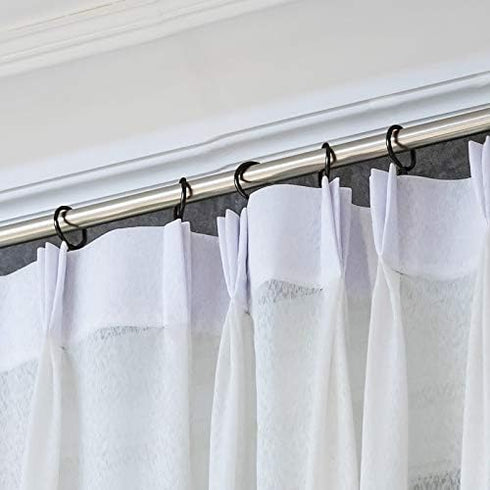 Hotop 30 Pcs Metal Drapery Curtain Rings 0.98/1.26/1.65 inch Interior Diameter and 30 Pcs Hanging Curtain Drapery Pin Hooks for Window Door Shower...