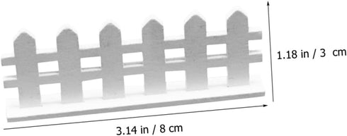 Toyvian Dollhouse Fence Woodsy Decor Miniature Ornaments Outdoor Lawn Decor 10pcs Miniature Edging Fence Landscape Decor Mini Fence White Picket F...