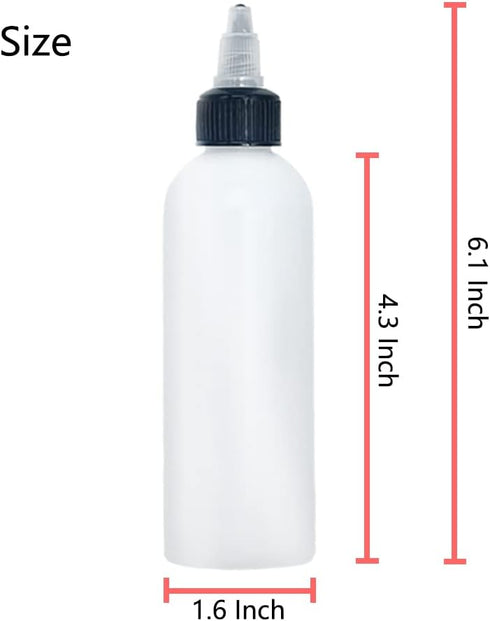 20 Pcs 4 Oz Plastic Squeeze Condiment Bottles with Twist-on Cap Lids,Sauce Bottle with Squeeze Top,Squirt Condiment Bottles for Ketchup,Mustard,Ol...