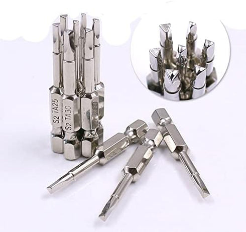 6 Piece Magnetic Triangular Screwdriver Bit Set, S2 Steel Triangular Screwdriver Bits 1/4 Inch Hex Triangle Drill, 50 mm Length...
