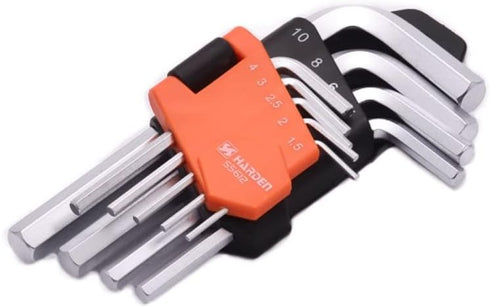 Edward Tools Pro 9 Piece Short Hex Allen Wrench Set - Metric 10mm - 1.5mm - Harden CRV Steel - Optimum Strength Steel - Organizer Tool Clip for Qu...