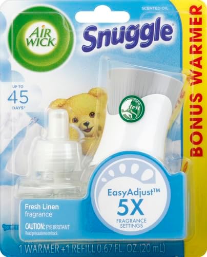 Air Wick Plug in Scented Oil Starter Kit (Warmer + 1 Refill), Fresh Linen, Air Freshener, Essential Oils...
