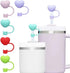 Cute Heart-shaped Straw Cover Cap for Stanley Cup, Reusable Silicone Straw Topper, 10mm Dust-Proof Silicone Straw Cover Cute Tumbler Cup Accessori...