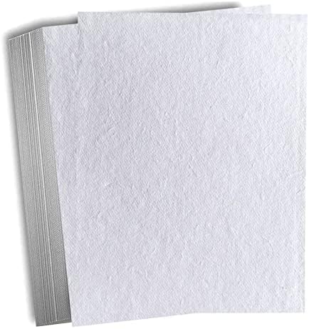 Deckle Papers 300gsm Thick Printer Friendly Handmade Paper Card Stock Printer Paper Size-8.3x11.7 Pack of-20 Ivory White...