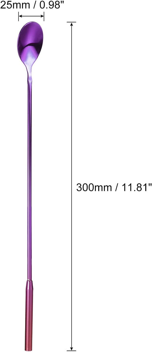 uxcell Long Handle Mixing Stirring Spoon, Stainless Steel Bartender Mixing Spoon Cocktail Stirrers, Bar Spoon Stirring Spoon (Length: 300mm/11.81"...