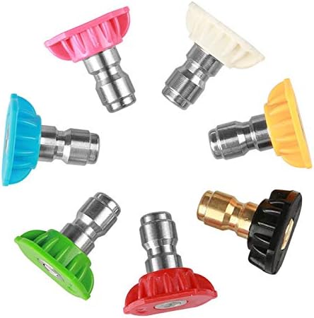 2Pcs 15 Degree Yellow Color Pressure Washer Accessories Kit Spray Nozzle Tips Quick Connecting Pivoting Coupler 1/4 inch...