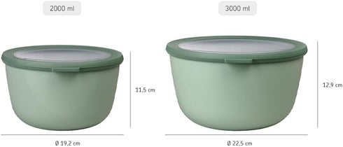 Mepal Cirqula 101oz/3,000ml Multi Food Storage & Serving Bowl with Transparent Lids | Perfect for Food Prep | Microwave & Dishwasher Safe | Nordic...