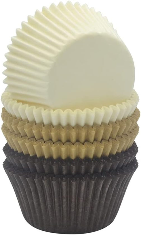 Natural White Coffee Brown Cupcake Liners Standard Greaseproof Paper Baking Cups, 150-Count...
