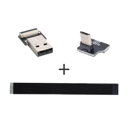 chenyang Micro USB Flat Cable USB 2.0 Male to Micro USB Male 90 Degree UP Angled Ribbon Flex Extension Cable Adapter 2.0M...
