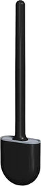 Toilet Brush and Holder, Silicone Toilet Bowl Brush with Ventilated Holder Cleaning Supplies Toilet Cleaner Brush Bathroom Accessories (Black)...