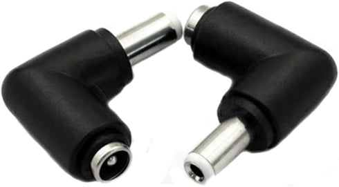5Pcs DC Power Connector Adapter 90 Degree Angle 5.5mm x 2.5mm Male Plug to 5.5mm x 2.1mm Female Jack Coupler Conver TER for Laptop CCTV Camera Str...