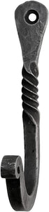 Hand Forged Twisted Wall Hook Wrought Iron Handmade Wall Mounted Coat Hook Blacksmith Metal Wall Kitchen Towel Hooks Rack Black Antique Finish Wal...