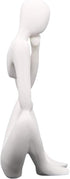 Asng Resin Thinker Style Abstract Sculpture Statue Collectible Figurines Home Office Bookshelf Desktop Decor (White,Left, Small)...