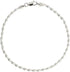925 Sterling Silver Italian Oval Bead Necklace, 3MM, 4MM Sterling Silver Bead Ball Necklace, Rice Bead Chain Necklace, Beaded Necklace Jewelry, Me...