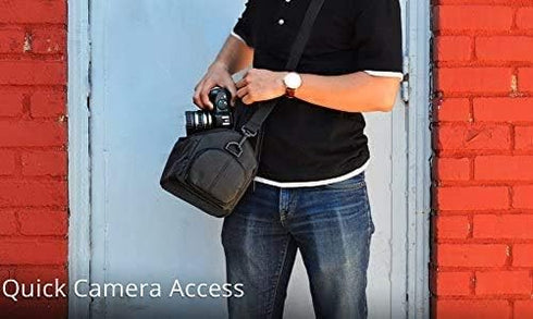 Deluxe Large Digital Camera/Video Padded Carrying Bag/Case for Nikon, Sony, Pentax, Olympus Panasonic, Samsung, and Canon DSLR Cameras...