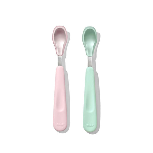 OXO Tot Feeding Spoon Set with Soft Silicone - Opal and Blossom...