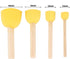 4Pcs Round Stencil Sponge Wooden Handle Foam Sponge Paint Brush Furniture Art Crafts Painting Tool Supplies...