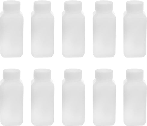 Othmro 10pcs 100ml/3.38oz Plastic Lab Chemical Reagent Bottles,10pcs 19.5mmx95mm(IDxH) Square Wide Mouth Liquid/Solid Sample Storage Container Sea...