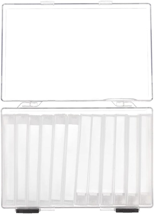 Craft County Flip Top Storage System Box | 12 Clear Plastic Organizing Containers | 6.25in x 4in x 1.4in...