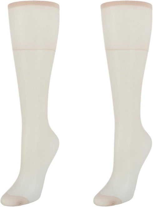 Hanes Womens Silk Reflections Reinforced Toe Silky Sheer Knee-high Stockings...