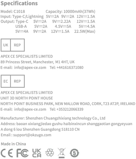 5V 2A Power Bank for Heated Vest, Jacket, Stadium Seats, Chair Battery Pack, 10000mAh Packet Size LED Display Portable Charge for Heated Clothing,...