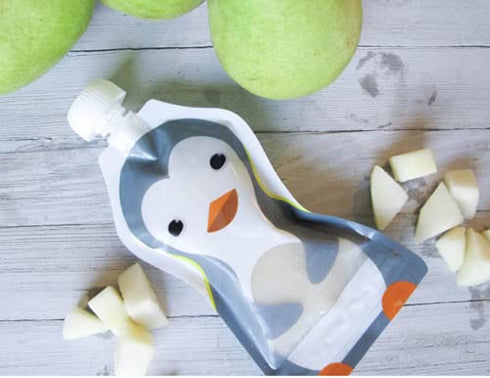 Squooshi Reusable Baby Food Pouches for Toddlers | BPA Free Plastic, Food Safe, Freezer Safe | Refillable for Applesauce Yogurt & Puree Squeeze Po...