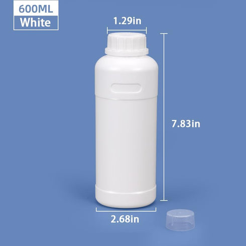 20 oz Plastic Reagent Bottle, Laboratory Grade High-Density Polyethylene Bottle, Wide Mouth with Screw Cap, Plastic Sample Bottles for Classrooms ...