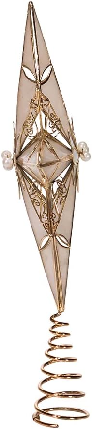 Kurt Adler 8-Point Star Treetop, 12-Inch, Gold Capiz...