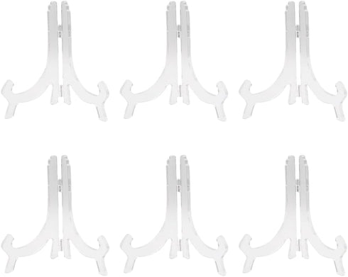 Acrylic Easel Stand, 6 PCS Clear Acrylic Easels Display Stands,Easel, Display Stand, Card Frame, Picture Frame Used for Bookstore Wedding Banquets...