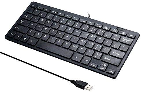 Mini 78 Keys Wired Keyboard - with Keyboard Cover Computer keypad for Laptop MAC Windows 10/8 / 7 / Vista/XP(Black+Keyboard Film)...