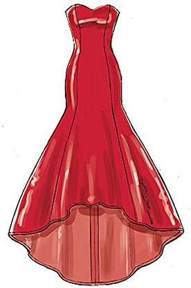 McCall's Patterns M7320 Misses'/Miss Petite Mermaid-Hem and High-Low Dresses, Size A5 (6-8-10-12-14)...