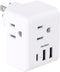 Multi Plug Outlet Extender, Power Strip Non Surge Protector Electric Outlet Splitter with 3 USB Wall Charger (1 USB C), Multiple Outlet Expander f...