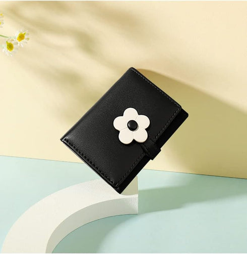 MEISEE Girls Women Wallet Tri-folded flowers Wallet Cash Pocket Card Holder Coin Purse with ID Window elegant youthful and cute...
