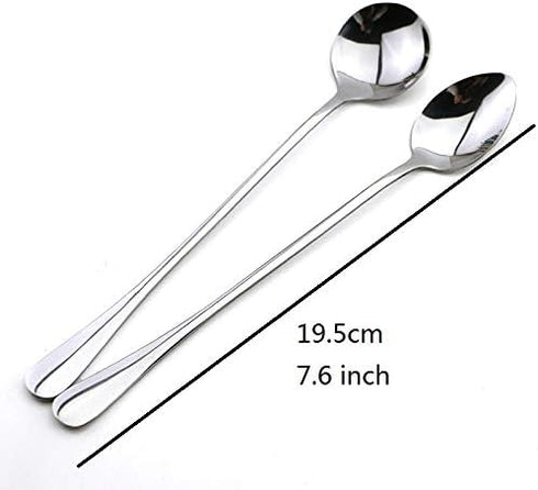 Long Handle Tea Spoon, Stainless Steel Multicolored Spoon Iced Tea Spoons for Mixing Ice Cream Coffee Spoon Milkshake Dessert Spoon Cocktail Stirr...