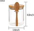 123Arts Glass Container Sugar Bowl Spice Jar Food Storage with Wooden Lid and Spoon...