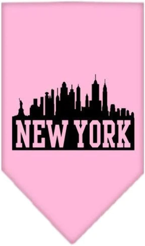 Mirage Pet Products New York Skyline Screen Print Bandana, Large, Bright Pink...