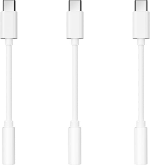 USB Type C to 3.5mm Female Headphone Jack Adapter, 3Pack, Compatible with iPhone 15/15 Plus/15 Pro/15 Pro Max...