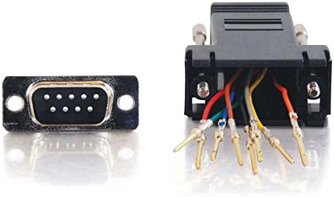 C2G 02947 RJ45 to DB9 Male Serial RS232 Modular Adapter, Black 1.5 Inch...