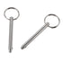 YXQ 2 Pcs Quick Release Pin, Diameter 1/4"(6.3mm), Overall Length 2.56"(65mm), Usable Length 2"(51mm), Full 316 Stainless Steel, Bimini Tops for B...