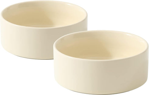 Ceramic Set of 2 Cat Bowls, Food and Water Bowls for Cats, Kitty, 2pcs Cat Dishes, Cat Feeder(5.1inch, 2 x Beige Bowls)...