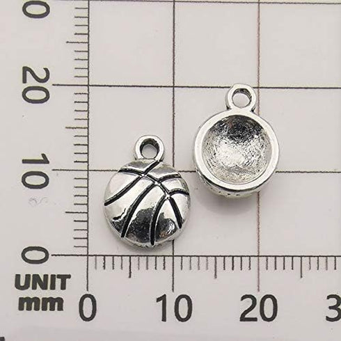 iloveDIYbeads Ball Sports Charms-75pcs Alloy Ball Games Sports Basketball Charms For Jewelry Making Crafting DIY Necklace Earrings Bracelet Access...