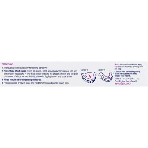 Denture Adhesive Cream, Extra Strong Holding Power, 2.5 oz. (Pack of 4)...