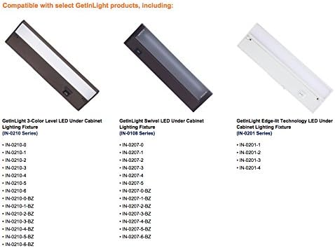 GetInLight Linking Cord for IN-0202, IN-0207 and IN-0210 Series, Black, 12-Inch, JC1-12-BK...
