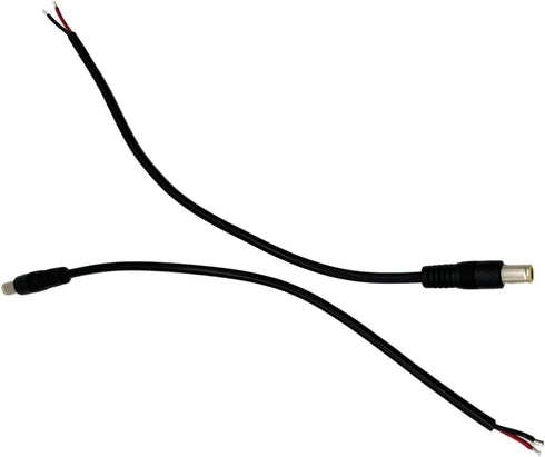2Pcs DC 7.9mm x 5.5mm 8mm Male Power Wire Supply Repair Solar Laptop 16AWG Pigtail Connector Cable 12V 24V DC 8mm Male Plug to Bare Wire Open End ...