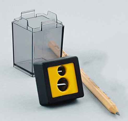 Dahle 53465 Pencil Sharpener, Hand-Held Canister, Dual Openings Accept Graphite & Oversized Artist Pencils, Easy-To-Replace Blades, Yellow...