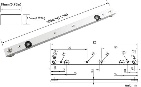 Aluminium Alloy 3/4" Miter Bar Clamping Tool Slider Table Saw Gauge Rod T-Slot Track Bar Rail for Router Tables and Woodworking,300mm-Silver...