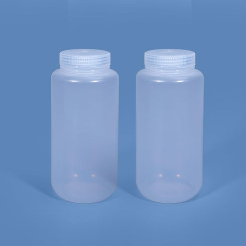 33.8 oz Wide Mouth Lab Reagent Bottle, Laboratory Grade Chemical Container, Sealed Leak-proof Clear PP Bottle, Pill Bottle, Water Sample Bottle(2 ...