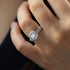 MAIHAO Fashion Ring Cushion Cut ct Zircon Stone 925 Sterling Silver Engagement Wedding Band Ring Cubic Zirconia Promise Halo Engagement Ring Anniv...
